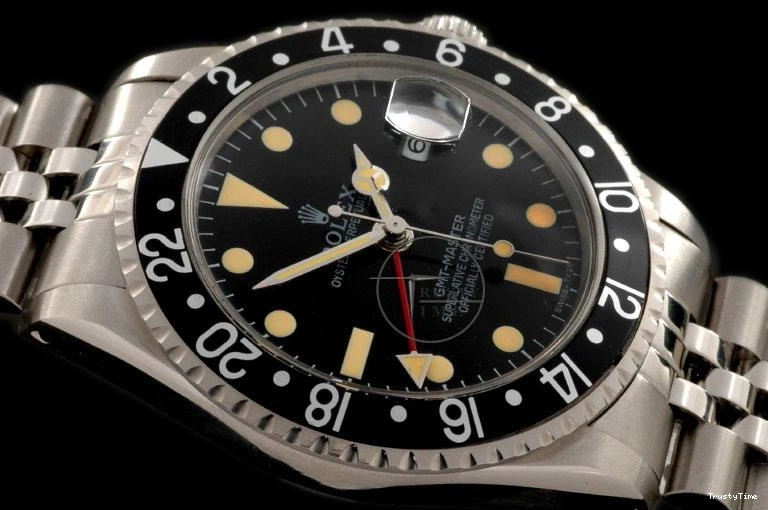0131 ROLGMT017C – Vintage GMT SS Black Bezel Jubilee Swiss Eta 2836- Original 980